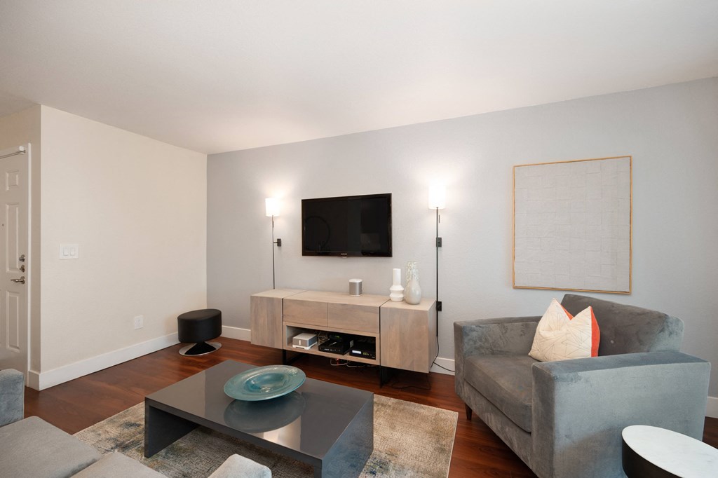 a living room with a couch and a coffee table at Folsom Ranch, Folsom