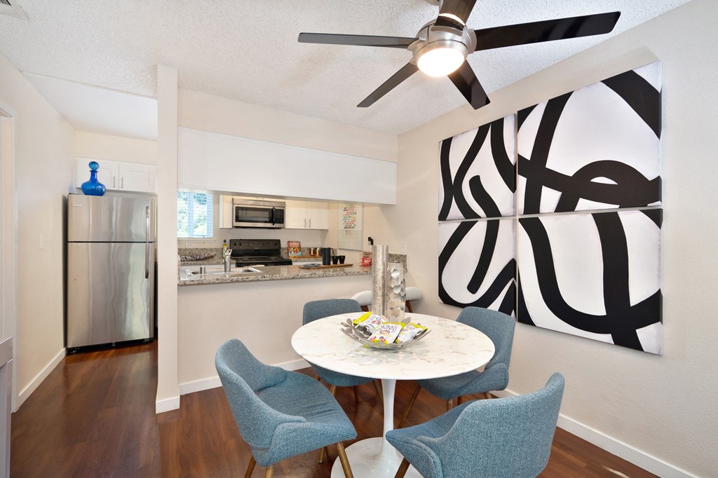 Well Equipped Kitchen And Dining at Hidden Oaks Apartments, Citrus Heights, CA, 95621