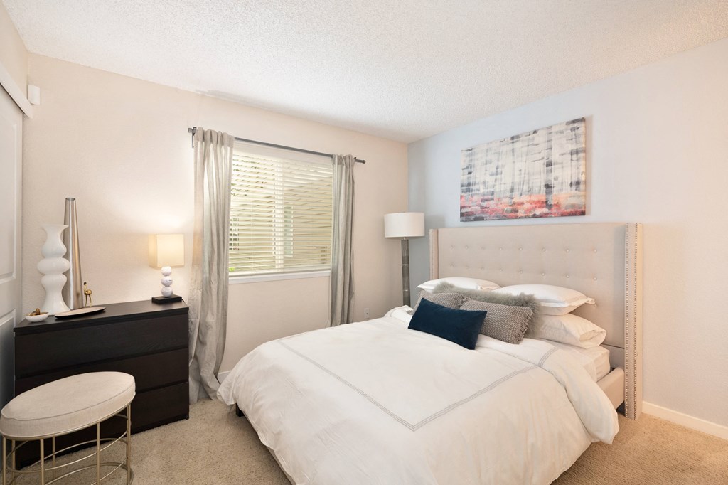 Comfortable Bedroom With Large Window at Hidden Oaks Apartments, Citrus Heights, 95621
