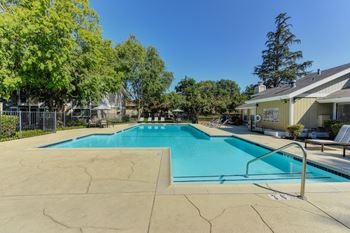 Pinecrest Swimming pool area at the shallow area with steps to get in a poster for the parking lot closure on monday, sept. 19th