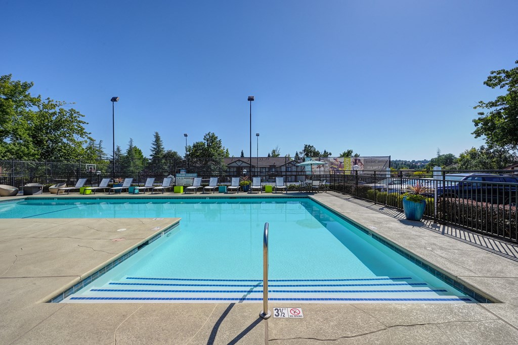 a large swimming pool with 