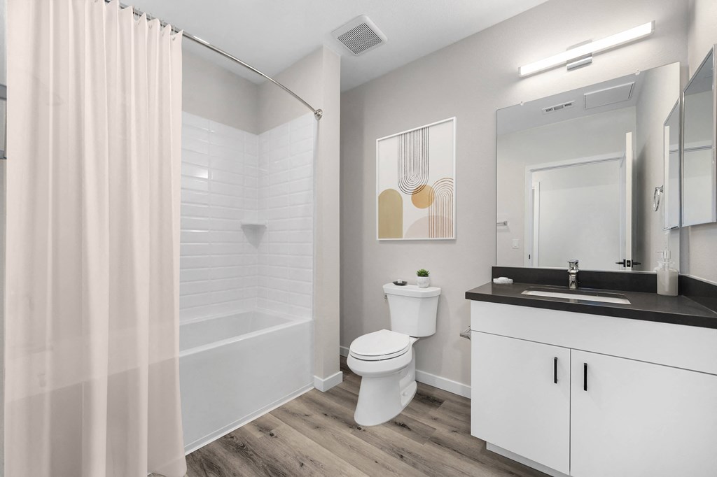 Plan D Bathroom at Sierra Gateway Apartments, Rocklin, California