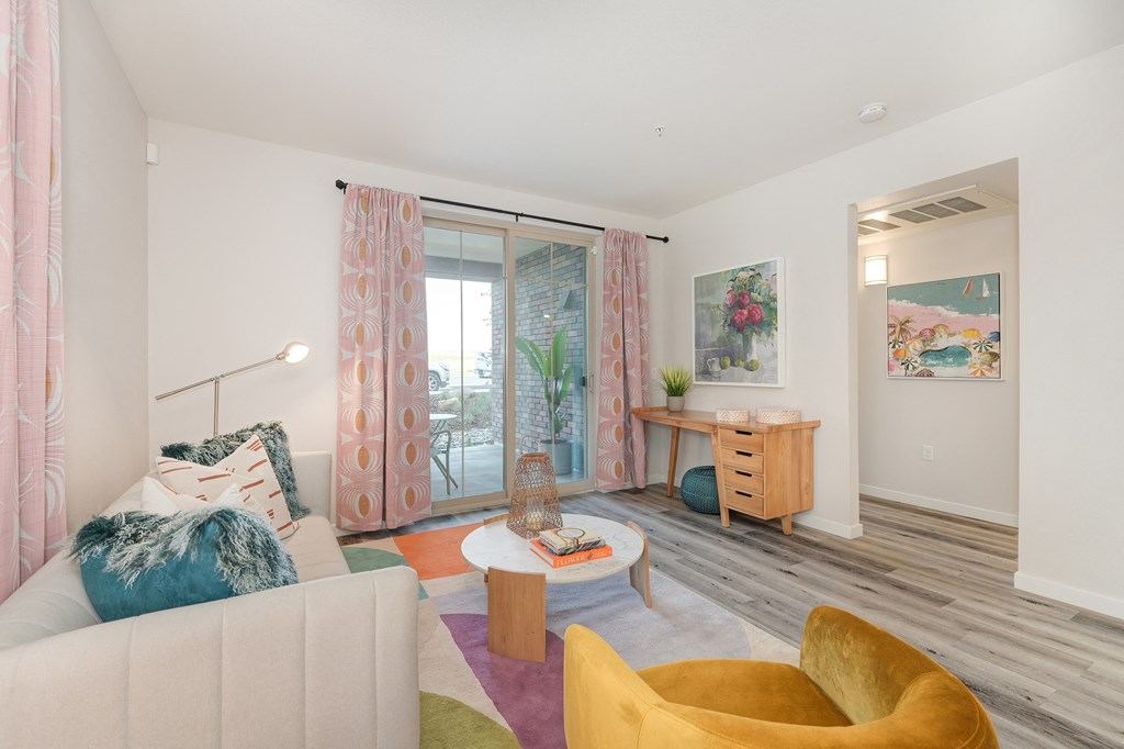 Living Room and Hall at Sierra Gateway Apartments, Rocklin, CA