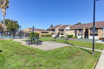 the preserve at ballantyne commons park with picnic table and basketball court