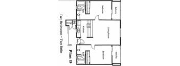 2 Bed 2 Bath Plan D