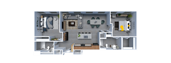 a floor plan of a house with a bedroom and a living room
