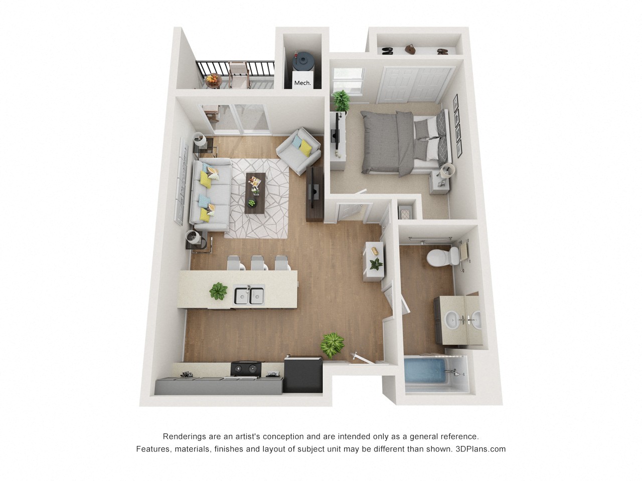 One bedroom/one bathroom