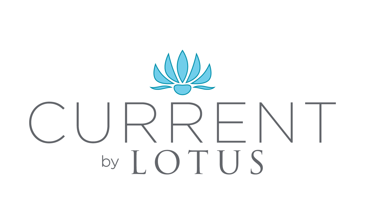 A logo with the text "CURRENT by LOTUS" and a stylized lotus flower.