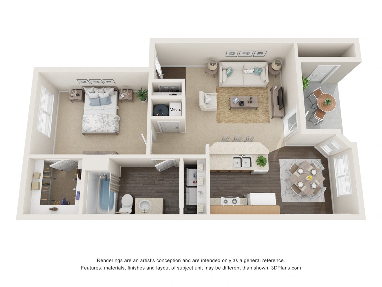 One Bedroom/One Bathroom