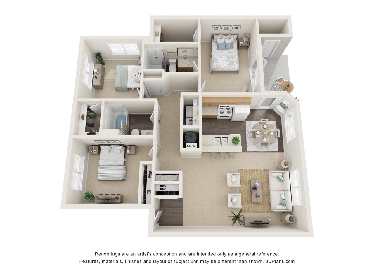 Three Bedroom/Two bath