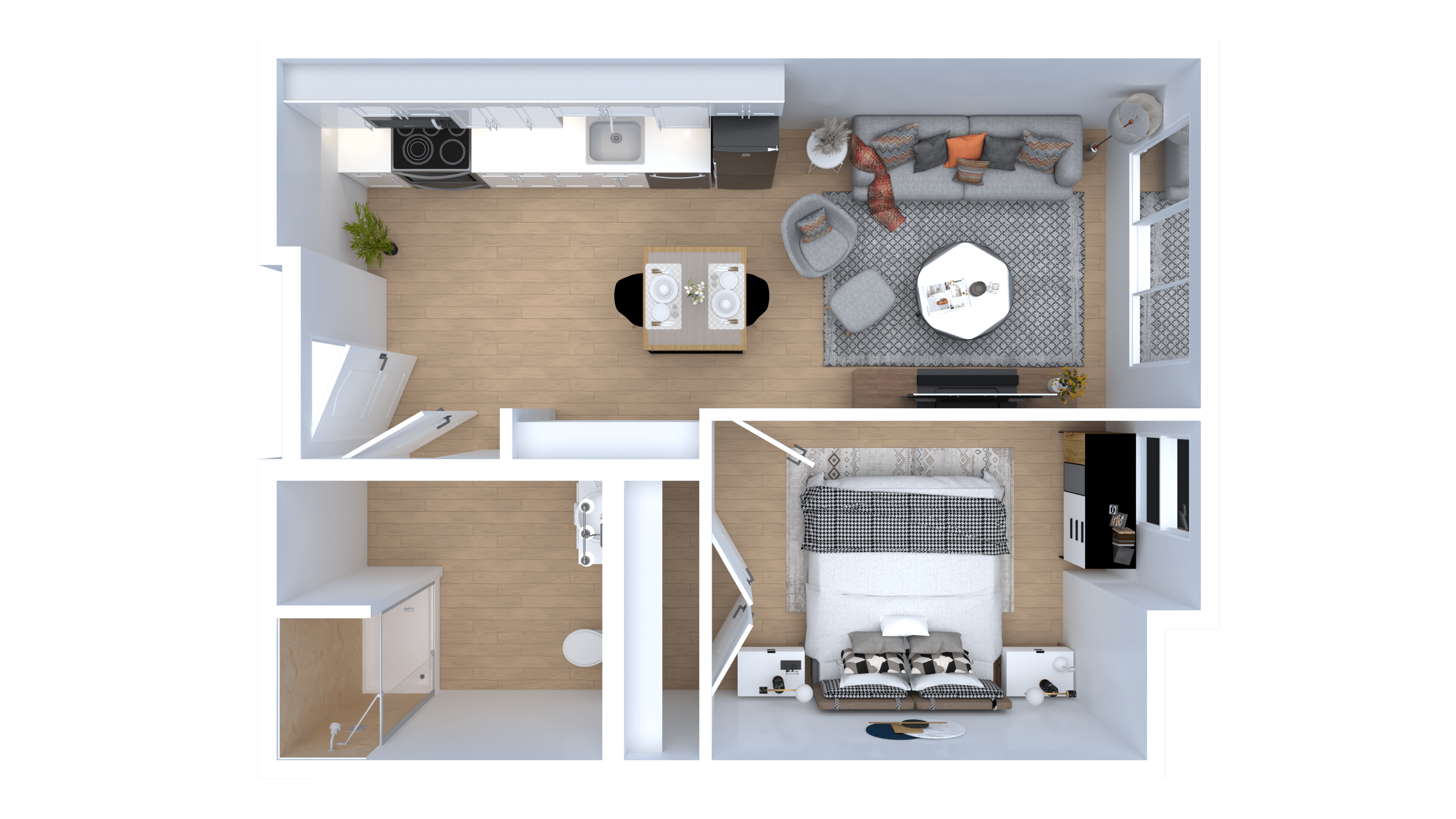 One Bedroom Floorplan