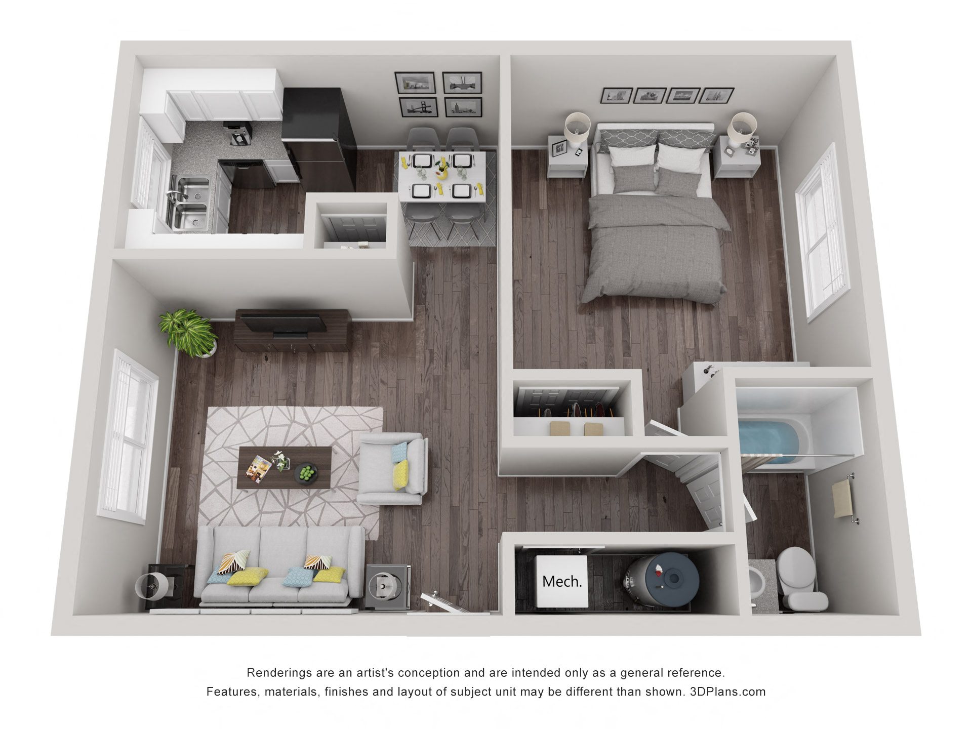One Bedroom/One bathroom