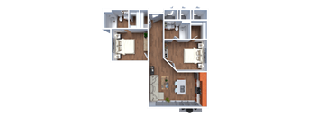a floor plan of a house with a bedroom and a living room