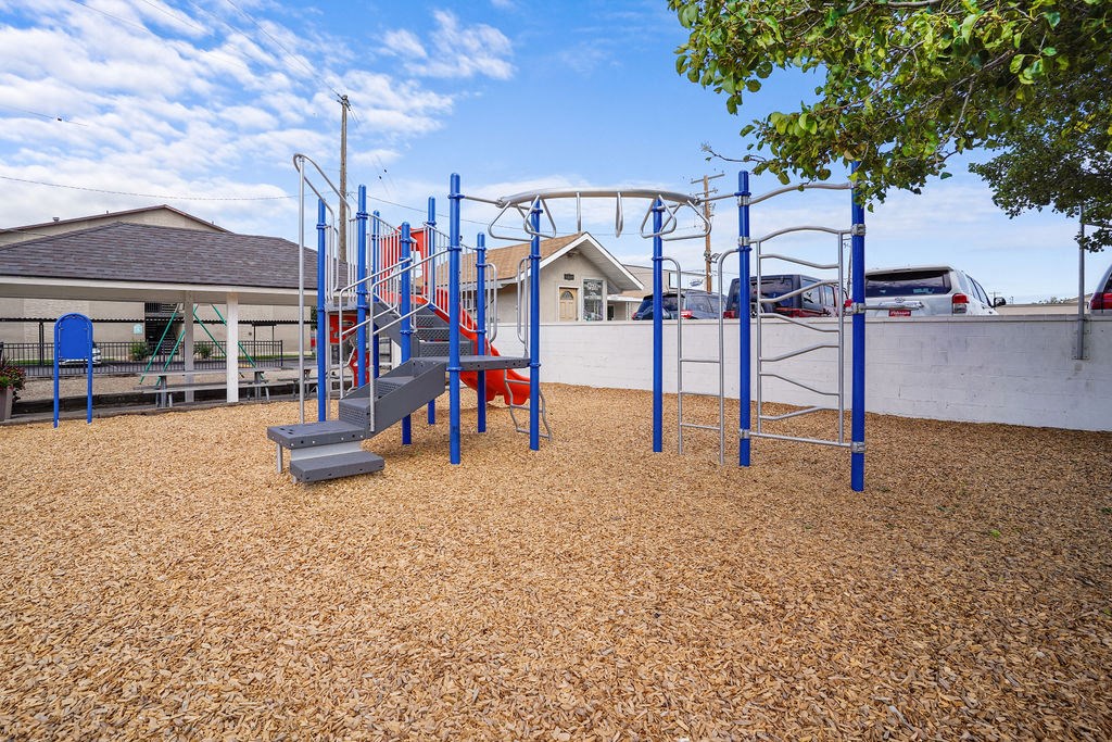 our playground is equipped with a variety of equipment for children to play on