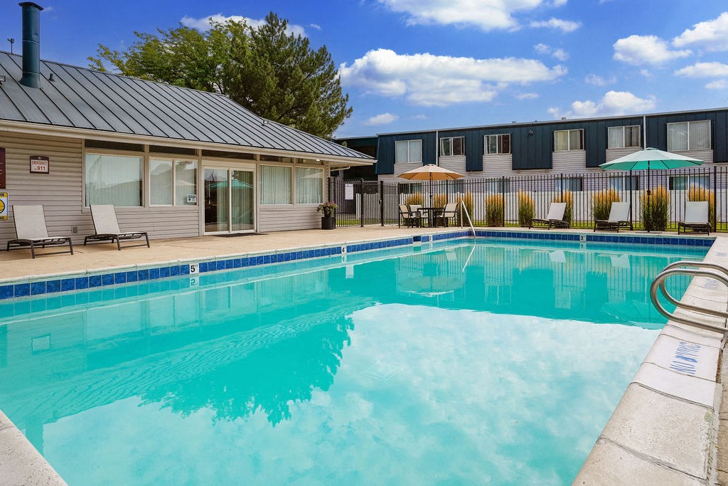 the swimming pool at our apartments