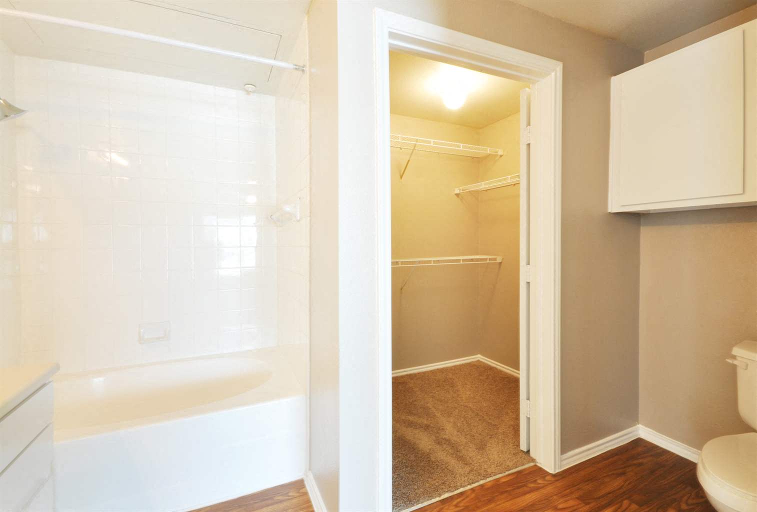 Huge Bathroom and Closet Space at Stoneleigh on Cartwright Apartments, J Street Property Services, Texas