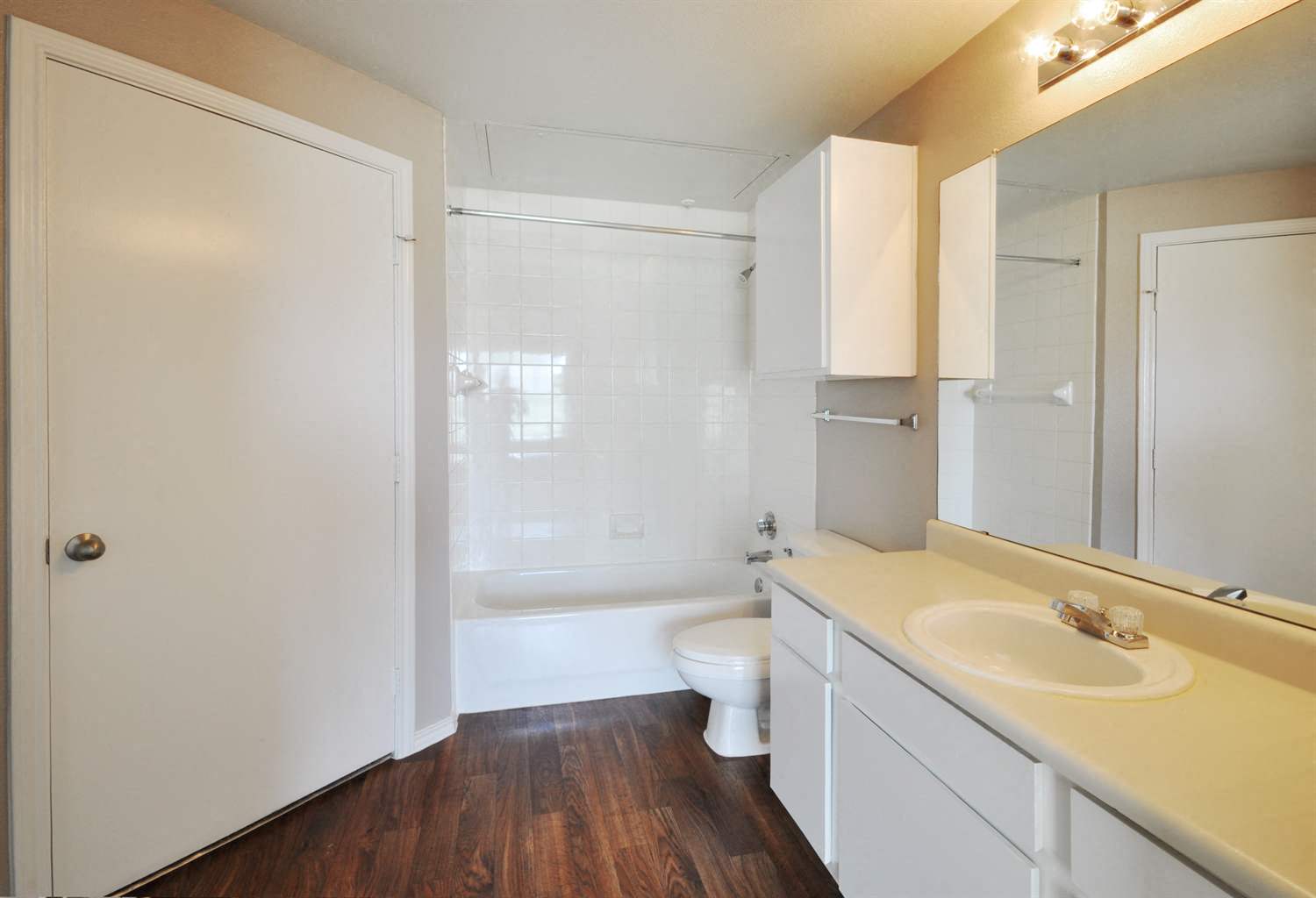 Solid Cultured Marble Bathroom Counter Tops at Stoneleigh on Cartwright Apartments, J Street Property Services, Mesquite,Texas