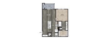 A1 638 Sq.Ft. Floor Plan at One Preston Station Apartments, J Street, Celina, TX, 75009