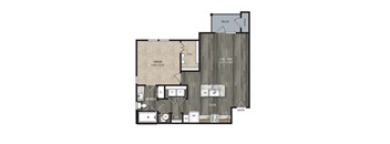 A2 735 Sq.Ft. Floor Plan at One Preston Station Apartments, J Street, Celina, TX