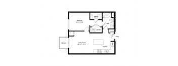 A2 1 Bedroom 1 Bath 715 Sq. Ft Floor Plan at Winfield Station Apartments, J Street Property Services, Winfield, IL