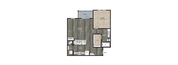 A3a 786 Sq.Ft. Floor Plan at One Preston Station Apartments, J Street, Celina, Texas