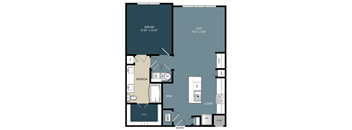 A floor plan of a house with a living room, dining room, kitchen, and bathrooms.