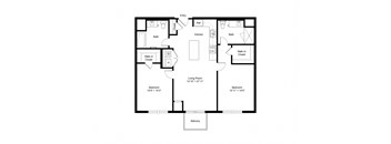 B1 2 Bedroom 2 Bath 1,039 Sq. Ft Floor Plan at Winfield Station Apartments, J Street Property Services, Winfield