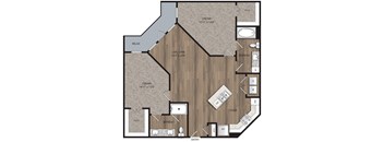 2 bed 2 bath B2 Floor Plan at The Mill Old Town, Texas, 75057