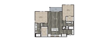 B3 1,234 Sq.Ft. Floor Plan at One Preston Station Apartments, J Street, Celina, TX