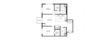 B3 2 Bedroom 2 Bath 1,115 Sq. Ft Floor Plan at Winfield Station Apartments, J Street Property Services, Winfield, IL, 60190