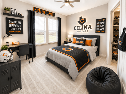 Secondary bedroom with modern furnishings, natural light, and flexible living space.