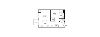 S1 Studio 578 Sq. Ft Floor Plan at Winfield Station Apartments, J Street Property Services, Winfield, IL