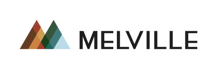 The image features the word "MELVILLE" in black letters.
