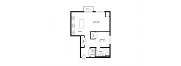S4 Studio 592 Sq. Ft Floor Plan at Winfield Station Apartments, J Street Property Services, Winfield, IL, 60190