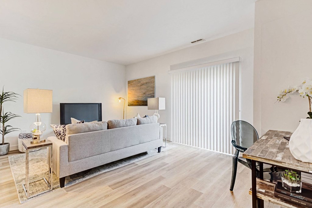 Living Room With Dining Area at Winfield Station Apartments, J Street Property Services, Winfield, 60190
