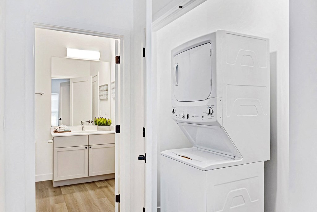 In Home Stacked Washer/Dryer at Winfield Station Apartments, J Street Property Services, Winfield