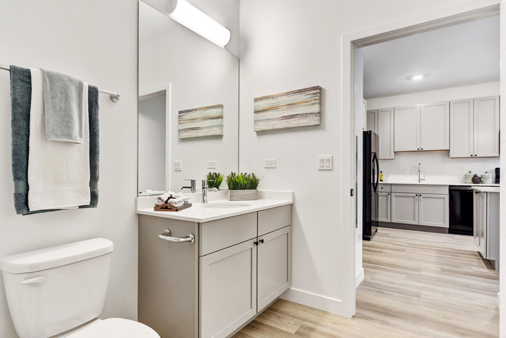Luxurious Bathroom at Winfield Station Apartments, J Street Property Services, Illinois