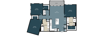 A floor plan of a house layout with labeled rooms such as RELAX, DREAM, LIVE, DINE, and COOK.