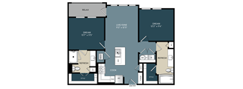A floor plan of a house with labeled rooms such as RELAX, DREAM, and COOK.
