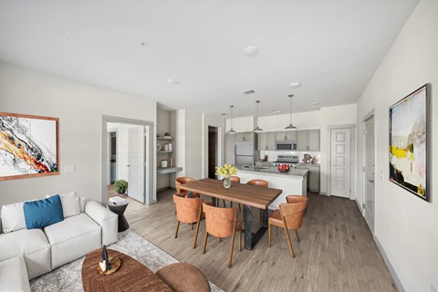 Open concept living and dining area at The Westerly Apartments, Midlothian, Texas