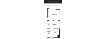 A floor plan of a Brentwood 540 sqft apartment.