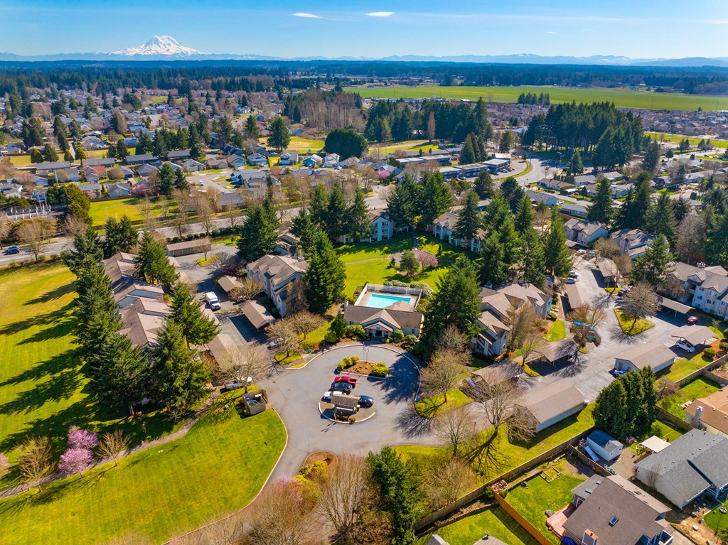 An aerial view of Capital City in Lacey, WA