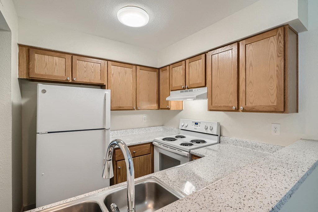 Our Apartment with Non-Renovated Kitchen at Horizon East Apartments in Aurora, Colorado
