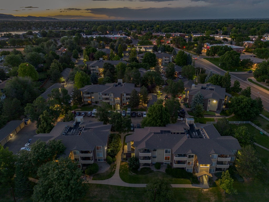 An aerial view of a The Buttes Apartmentsat The Buttes Apartments, Loveland, CO