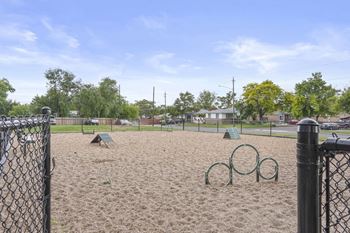 Dog park at at Hilltop View Apartments