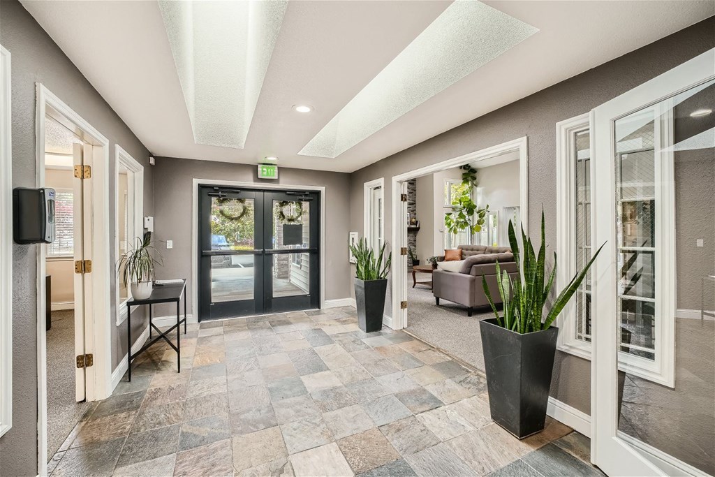 The interior of our leasing office at Bellwether Apartments, Olympia, Washington