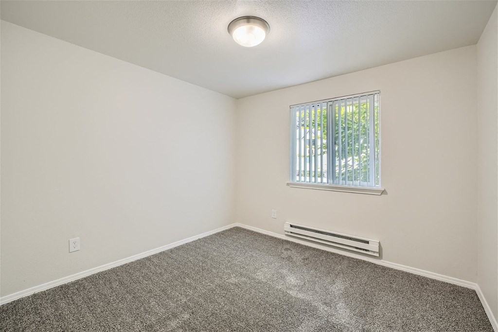 A typical bedroom at Bellwether Apartments in Olympia, Washington