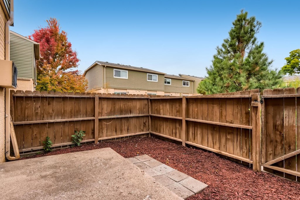 A standard patio at Alder Square Rental Townhomes