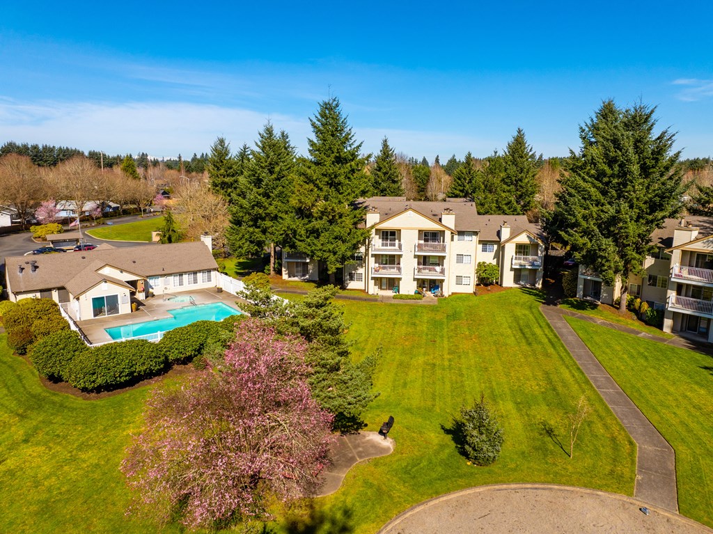 An aerial view of Capital City in Lacey, WA
