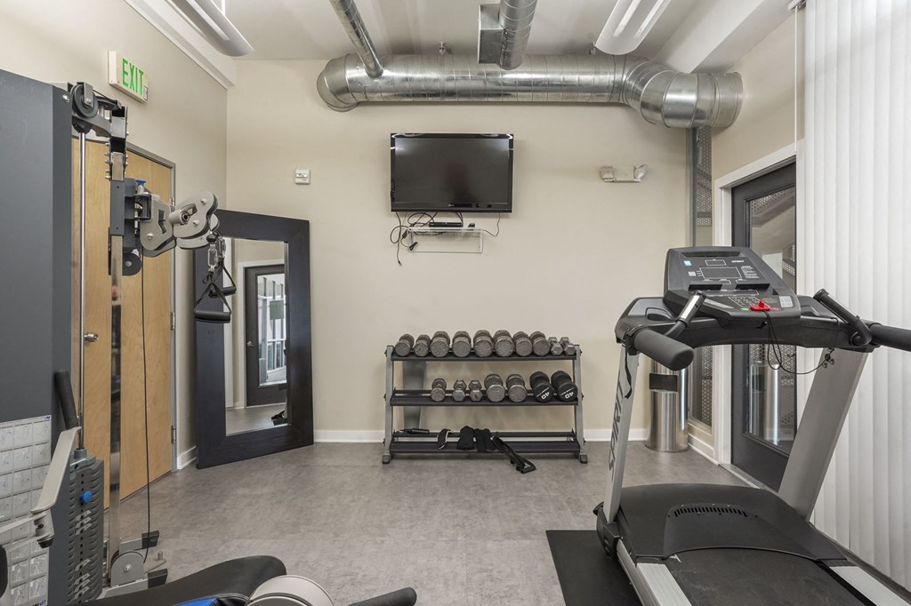 Our Apartment Fitness Center at Sleek Lofts Apartments in Denver, Colorado